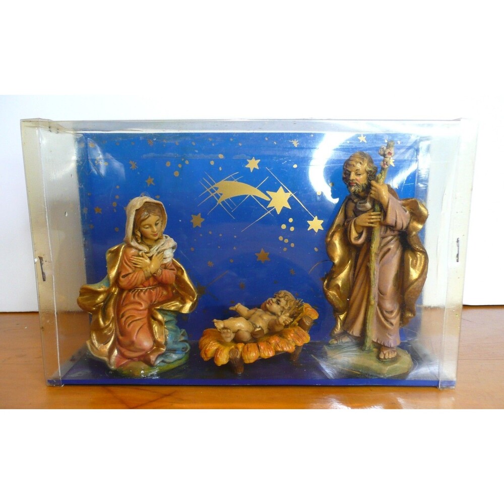 FONTANINI Nativity 5" Holy Family Figurine Set NOS (Mary, Joseph, Jesus), Italy